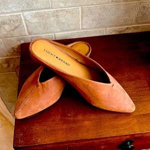 Lucky Brand leather mules